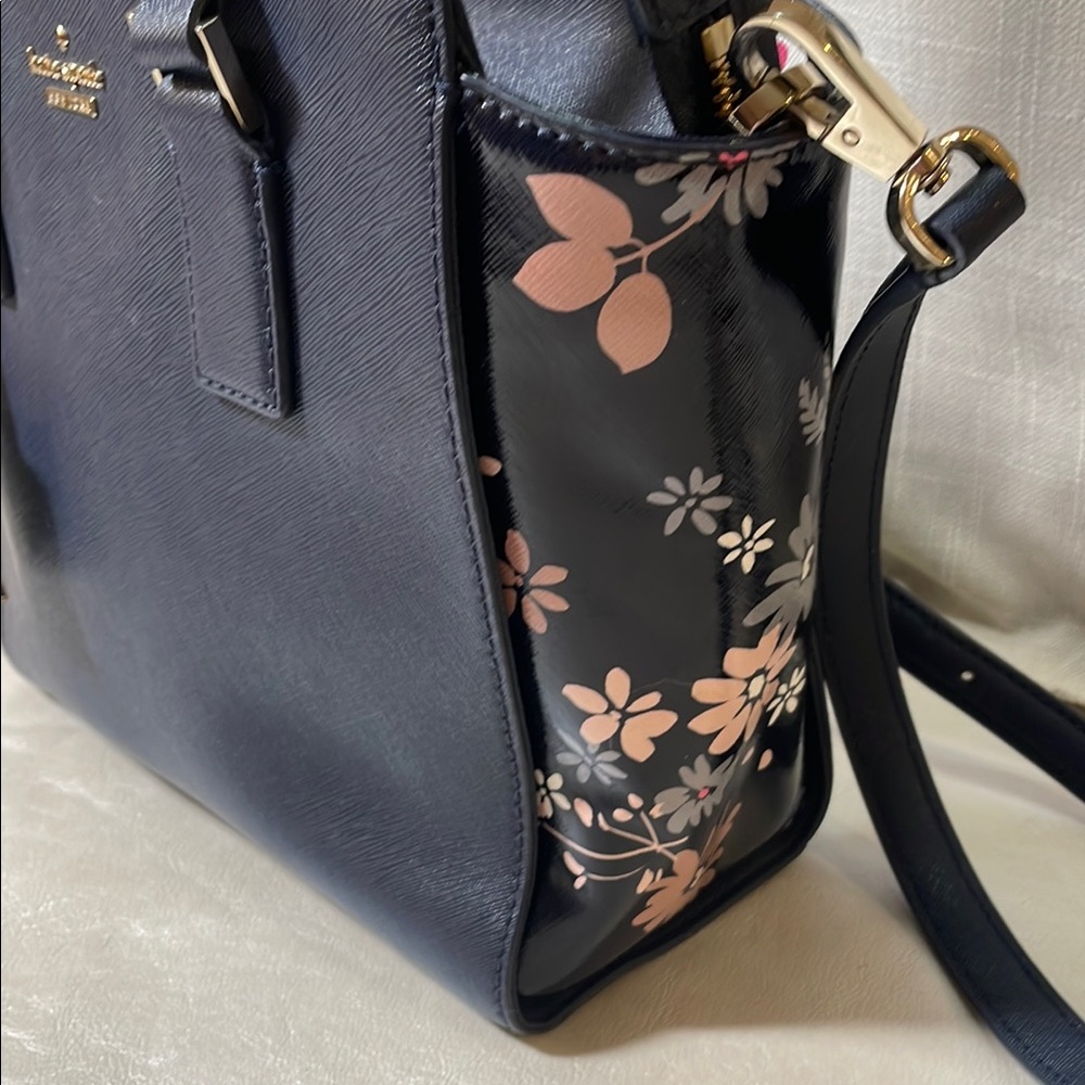 Kate Spade Cameron Street Blue Floral Satchel with Crossbody
Strap - Picture 2 of 16